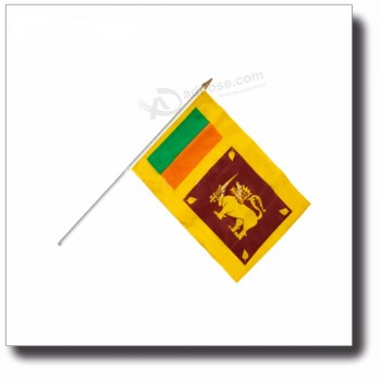 Venda quente poliéster pequena bandeira do Sri Lanka mão