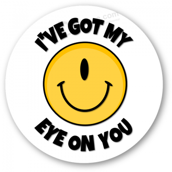 Venta caliente del coche monograma calcomanía emoji smiley face circle sticker