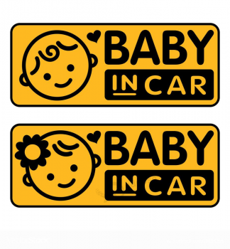 2018 popular pegatina troquelada personalizada para bebé en coche