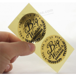 Good quality PET 24k gold aluminum plating sticker label