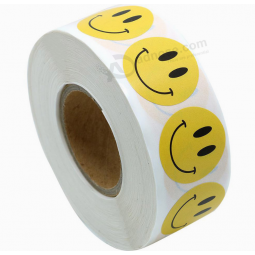 etiqueta adhesiva de cara sonriente promocional de papel adhesivo barato