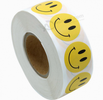 etiqueta adhesiva de cara sonriente promocional de papel adhesivo barato