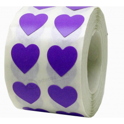 Best quality die cut adhesive lovely heart stickers with different color