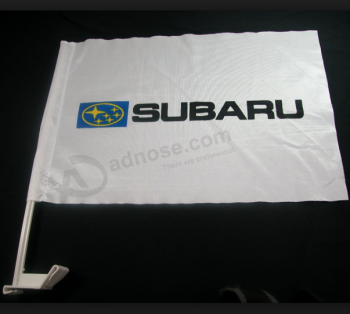 Custom printing knitted polyester Subaru car window flag