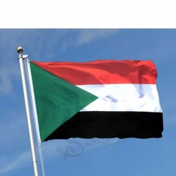 cheap screen printed waterproof material cloth sudan flag