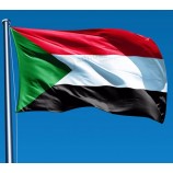 Custom 100% polyester decorative Sudan national country flag