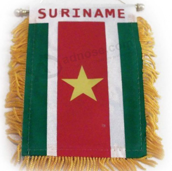 Car rearview mirror window Suriname Mini flag banner