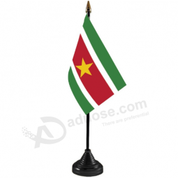 Suriname table flag with metal base Suriname desk flag with stand