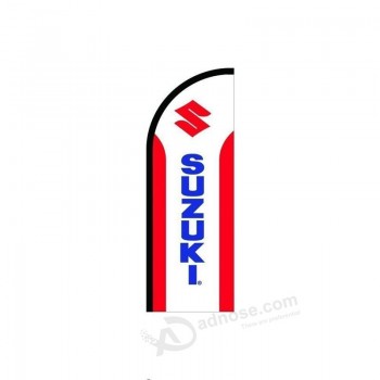 boven alle reclame, Inc. suzuki veervlag, zakelijke reclamevlaggen, alleen voorgedrukte flutterbannervlag (11,5 'voet)