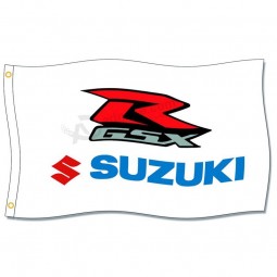 Suzuki Flags 3X5FT 100% Polyester,Canvas Head with Metal Grommet