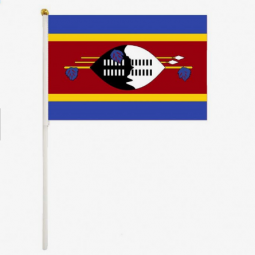 High Quality Polyester Mini Stick Swaziland Hand Flags