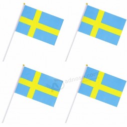 Garden Decorations Outdoor Home Vivid Color Beautiful Double-stitched Swedish Hand Held Flag