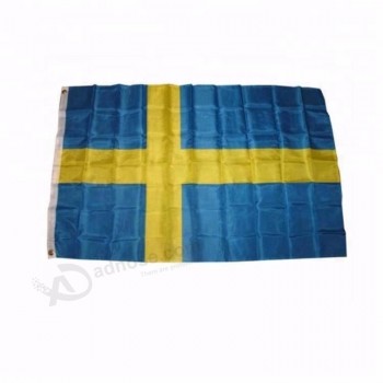 100% polyester printed 3*5ft Sweden country flags