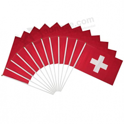 Switzerland Hand Flag swiss hand wave stick flag For Euro