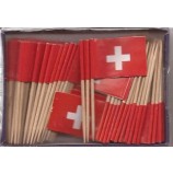 Box of 100 Swiss Switzerland Toothpick Flags Dinner Flags Food Flags Flag Pick WindStrong