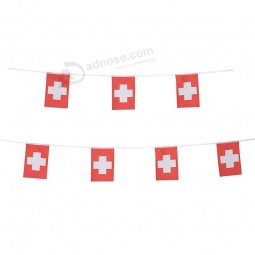 100 Feet Swiss Flag National Country World Pennant Flags Banner String,Party Decorations for Grand Opening