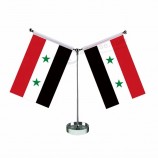 Professional printing Syria national table flag with base