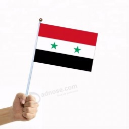 14x21cm Syria hand held flag with plastic pole