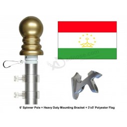Tajikistan Flag and Flagpole Set, Choose from Over 100 World and International 3'x5' Flags and Flagpoles