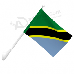 National Country Tanzania wall mounted flag with pole