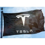 tesla vlag banner 3x5 ft EV muur Car garage zwart