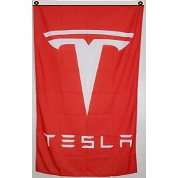 tesla banner 3x5ft Rode vlag Man grot met hoge kwaliteit