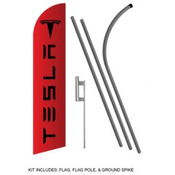 Tesla Super Flag Kit (Black Lettering)