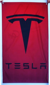 テスラバナーフラグの新しいカーレースの赤い旗3フィートx 5フィート90 cm x 150 cm