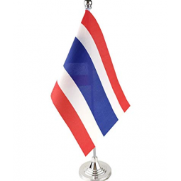 wholesale polyester Thailand desk flag with metal stand