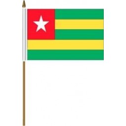 Togo Small 4 X 6 Inch Mini Country Stick Flag Banner with 10 Inch Plastic Pole