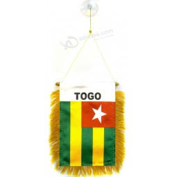 togo mini banner 6 '' x 4 '' - Togolese wimpel 15 x 10 cm - mini banners 4x6 inch zuignap hanger