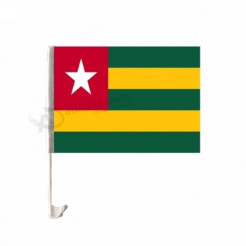 Quality assurance screen printing Togo car window flag
