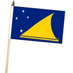 bandiera agitando a mano tokelau stampata promozionale di piccole dimensioni