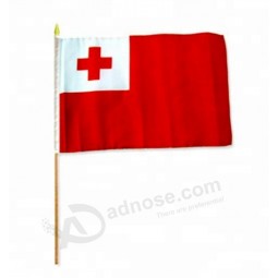 Tonga national hand flag / tonga country flag wood stick