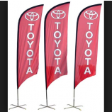 Custom Logo Flying Toyota Swooper Flag With Aluminium Pole