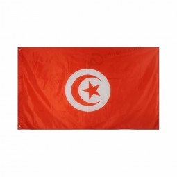 Double stitched polyester national country flag of Tunisia flag