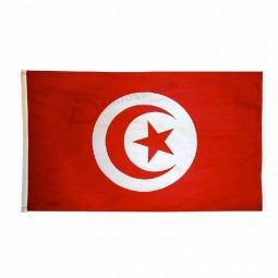 튀니지 국기 국가 국기를 거는 뜨거운 판매 폴리 에스테 인쇄