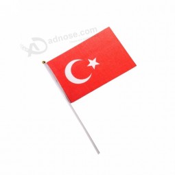 Customized high quality Turkey hand waving flag