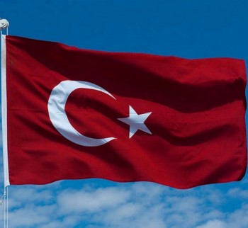 groothandel 90 * 150 cm 3 * 5ft vlag van polyester polyester vlag van turkije
