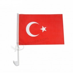 Made in China Cheap Price Polyester Screen Printed Car Window Turkey Flag