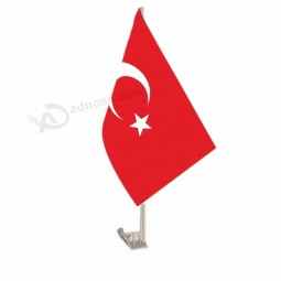 Cheap HIgh Quality Flying Turkey Car Flag With Plastic Pole