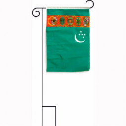 Turkmenistan national country garden flag with pole