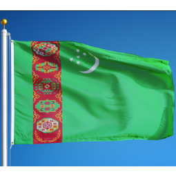 Outdoor Hanging 3x5ft Printing Polyester Turkmenistan Flag