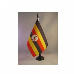 Good Quality Polyester Uganda Country Table Flag Desk Flag For Meeting