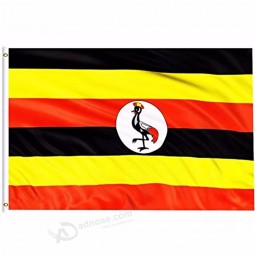 2019 Uganda National Flag 3x5 FT 90X150CM Banner 100D Polyester Custom flag metal Grommet