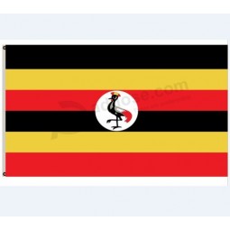 custom 100% polyester Uganda national country flag