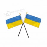 Blue Yellow 2020 World Cup Fabric Sublimation Ukraine Hand Flag