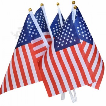 plastic Stick American Handing Flag Polyester Handflag USA Flag Hand Wave Flag