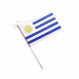 Custom outdoor promotional mini Uruguay hand waving flag