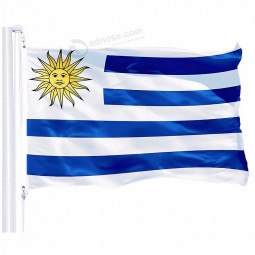 Hot Wholesale Uruguay National Flag 3*5ft 90*150CM-Vivid Color and UV Fade Resistant-Polyester Uruguayan Banner